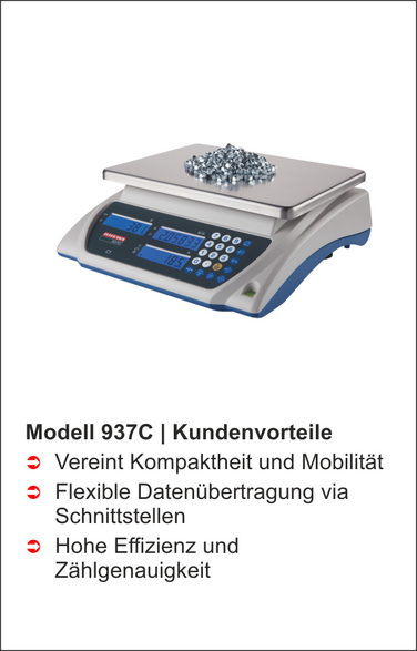 Die kompakte und mobile Zählwaage 937C bis 30 kg