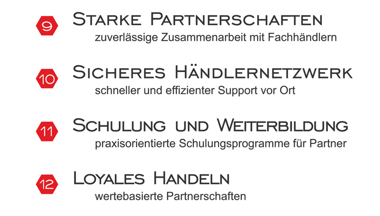 12 gute Gründe für den Einsatz von RHEWA-Waagen: Partnerschaft, Netzwerk, Schulungen, Loyalität